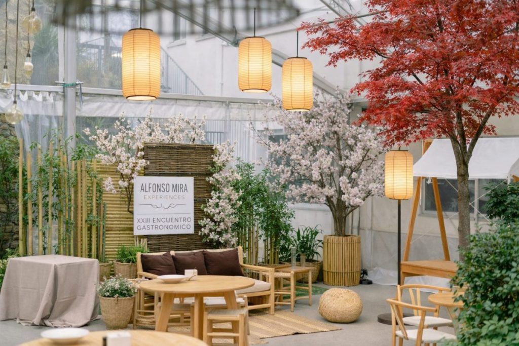 Ambientación japonesa para evento gastronómico Alfonso Mira